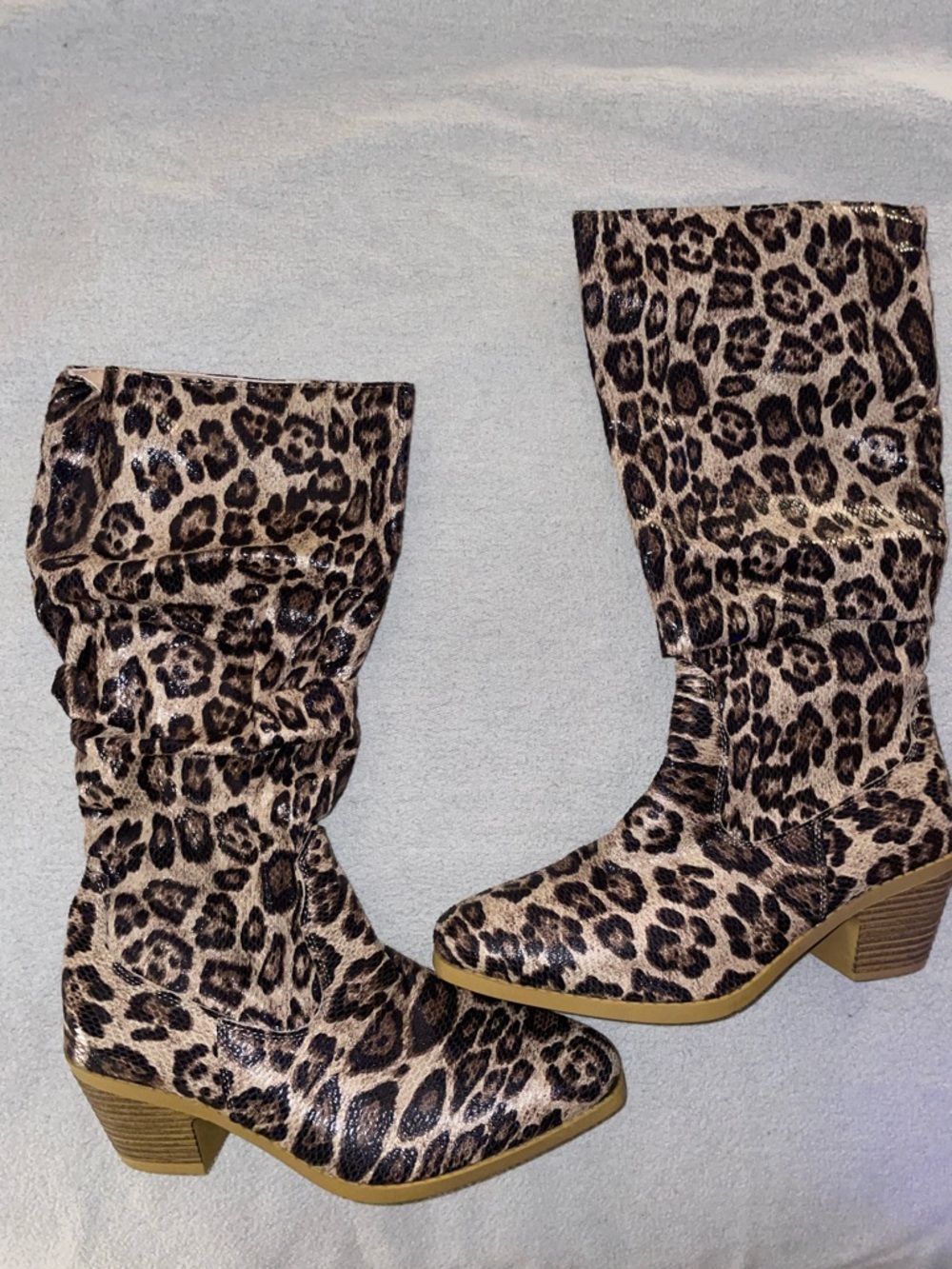 Leopard Print Mid-Calf Women's Boots - Brown